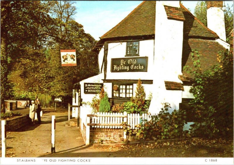 St Albans, Hertfordshire England  YE OLD FIGHTING COCKS Pub~Tavern 4X6 Postcard