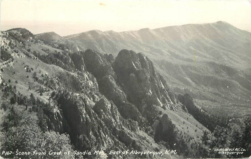 Postcard RPPC New Mexico Albuquerque Scene Crest Sandia Mountains 23-1973