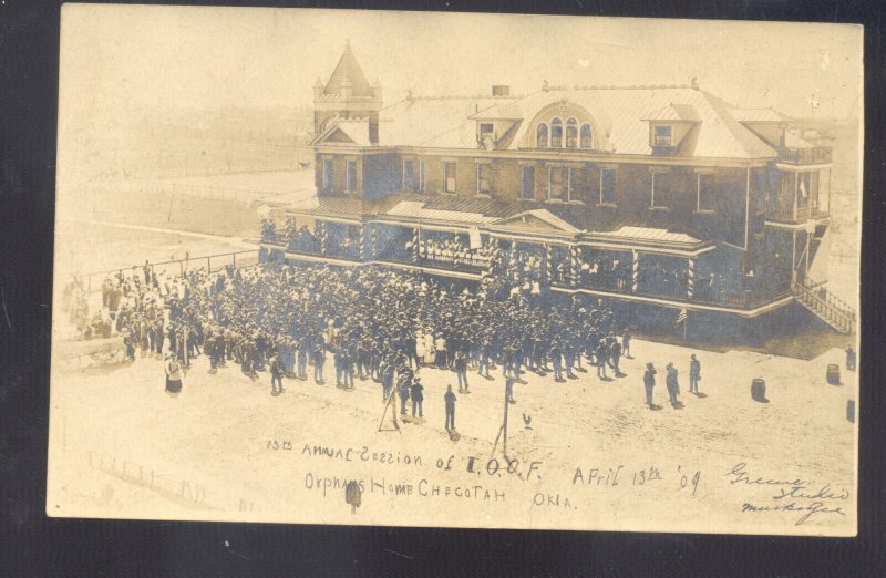 RPPC CHECOTAH OKLAHOMA ORPHANS HOME IODD FELLOWS REAL PHOTO POSTCARD