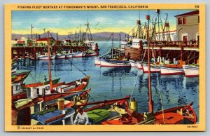 Vintage San Francisco California Postcard - Fishing Fleet