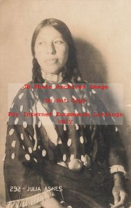 Native American Indian, RPPC, Studio Shot, Julia Ashes, Ravina South Dakota PM