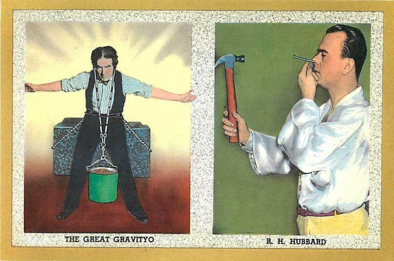 The Great Gravityo and R.H. Hubbard Sideshow Freak Modern Postcard