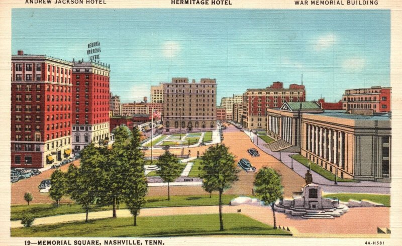 Vintage Postcard 1930 Andrew Jackson Hermitage War Memorial Nashville Tennessee