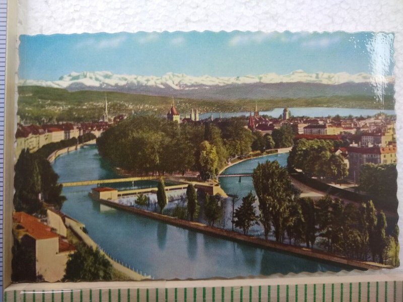 Postcard Limmat und Sihl, Zürich, Switzerland