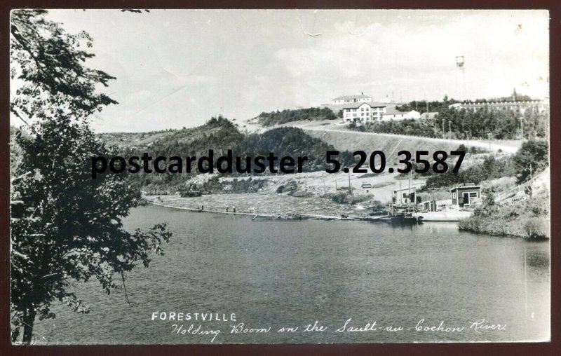 h5079 - FORESTVILLE Quebec 1950 Sault au Cochon River. Real Photo Postcard