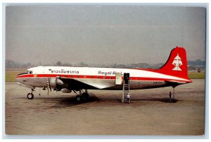 Vientiane Laos Postcard Mcdouglas DC-4 Royal Air Lao 1975 USP No.38 Vintage