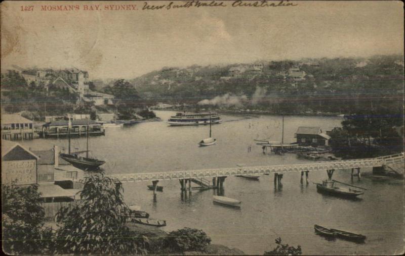 Sydney Australia Mosman's Bay NSW Used Postcard Cover 1910