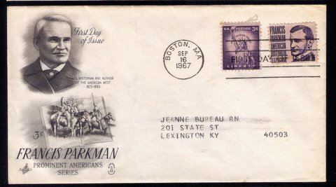 1967 US Sc #1281 FDC Francis ParkmanGood Condition.