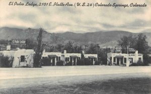 EL PATIO LODGE Colorado Springs, CO Roadside c1940s Vintage Postcard