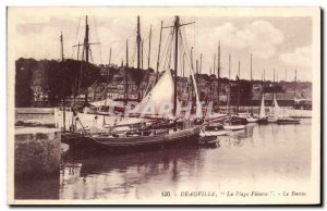 Old Postcard Deauville Beach Fleurie The Basin Yachts