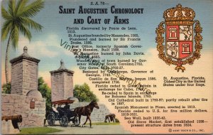 Saint Augustine Cronology & Coat of Arms FL Postcard PC290