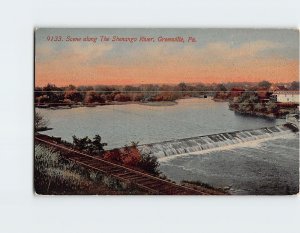 Postcard Scene along The Shenango River Greenville Pennsylvania USA