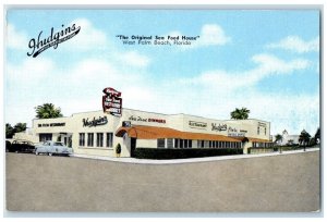 c1940 Hudgins Original Sea Food House West Palm Beach Florida Vintage Postcard