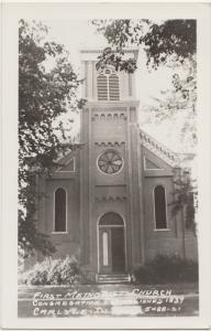 Illinois Il Real Photo RPPC Postcard c1950 CARLYLE First Methodist Church