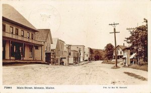 Monson ME Street View Storefronts Underwood & Underwood Real Photo Postcard