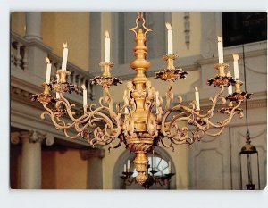 Postcard Jacob Pollock Chandelier, Touro Synagogue, Newport, Rhode Island