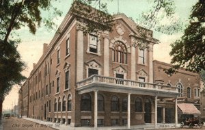 Vintage Postcard 1909 Elks Temple Landmark Fort Wayne Indiana IN S. H. Knox Pub.