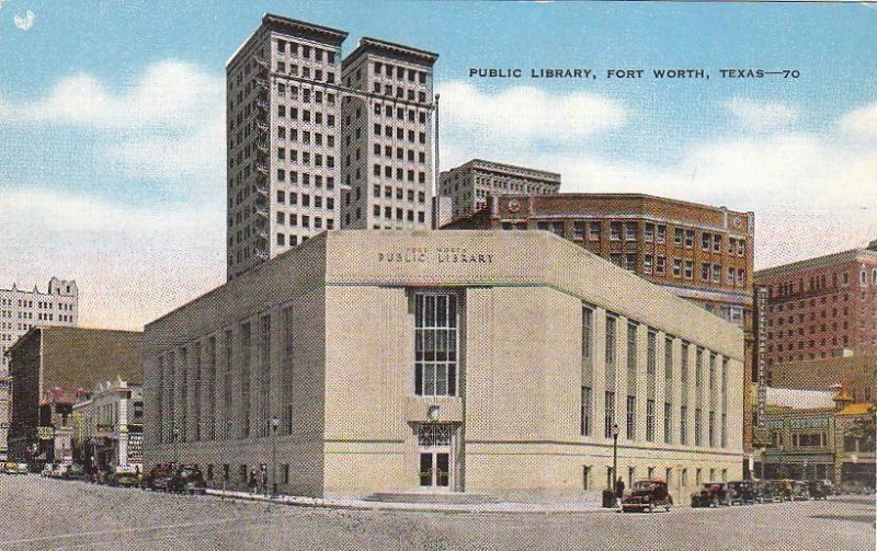 Postcard Public Library Forth Worth Texas