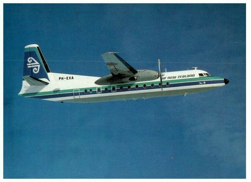 Air New Zealand Fokker F27 Airplane Postcard