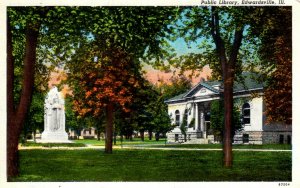 Edwardsville, Illinois - A view of the Public Library - c1920