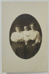 Victorian Women with Sweet Child c1900s Postcard R8