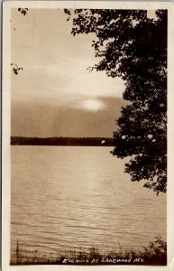 Maine Evening at Lakewood ME 1927 to Washington DC RPPC Postcard U3