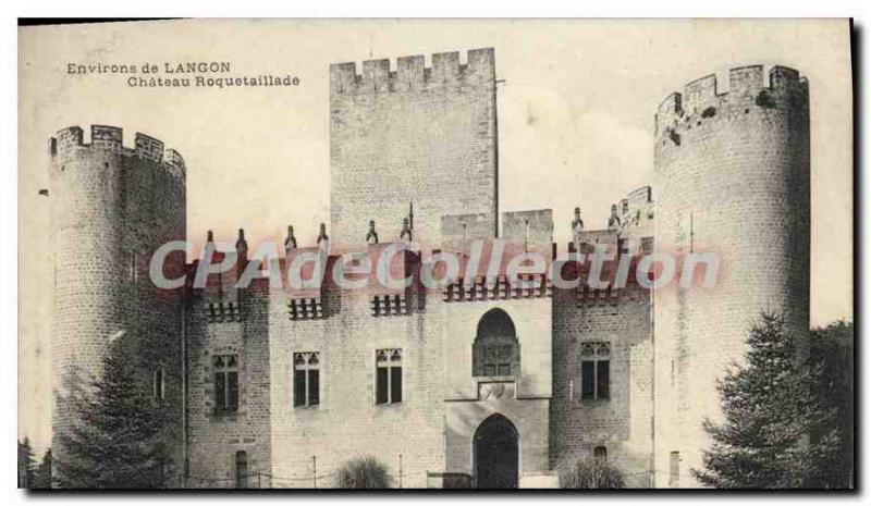 Old Postcard Langon Chateau Roquetaillade