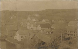 East Wilton Maine ME Bird's Eye View c1910 Real Photo Vintage Postcard