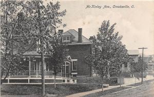 Ohio Postcard CROOKSVILLE Perry County 1908 McKINLEY AVENUE Homes 3 