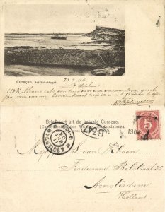 curacao, N.A., WILLEMSTAD, Het Schottegat (1904) Postcard