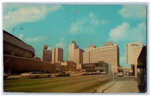 1974 Downtown Building Bus Station Restaurant Classic Car Fort Worth TX Postcard 