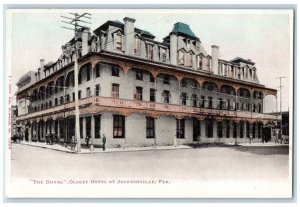 c1905 Roadside View Duval Oldest Hotel Street Jacksonville FL Vintage Postcard 