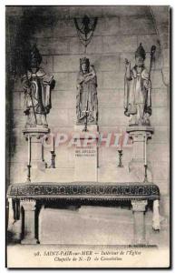 Old Postcard Saint Pair sur Mer Interior of Chapel Church