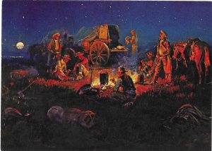 Laugh Kills Lonesome Cowboys Around Campfire Charles Marion Russell  4 by 6