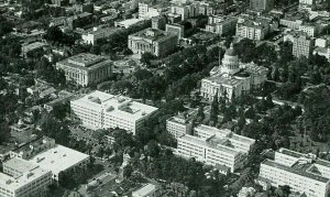 Postcard Aerial View of Sacramento Capitol Building and Business District.  S5