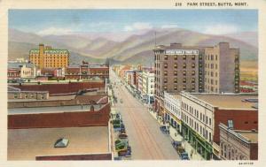 Park Street Butte MT Montana Vintage Linen Postcard D23