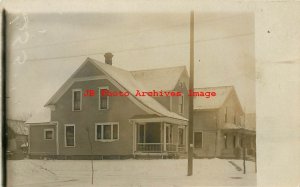 IN, South Bend Indiana, RPPC, Clinton Street Home, 1909 PM, Photo