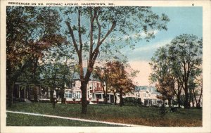 Hagerstown Maryland MD Potomac Avenue Vintage Postcard