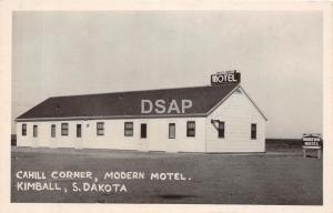 South Dakota SD Postcard Real Photo RPPC 1950 KIMBALL Cahill Corner Modern Motel
