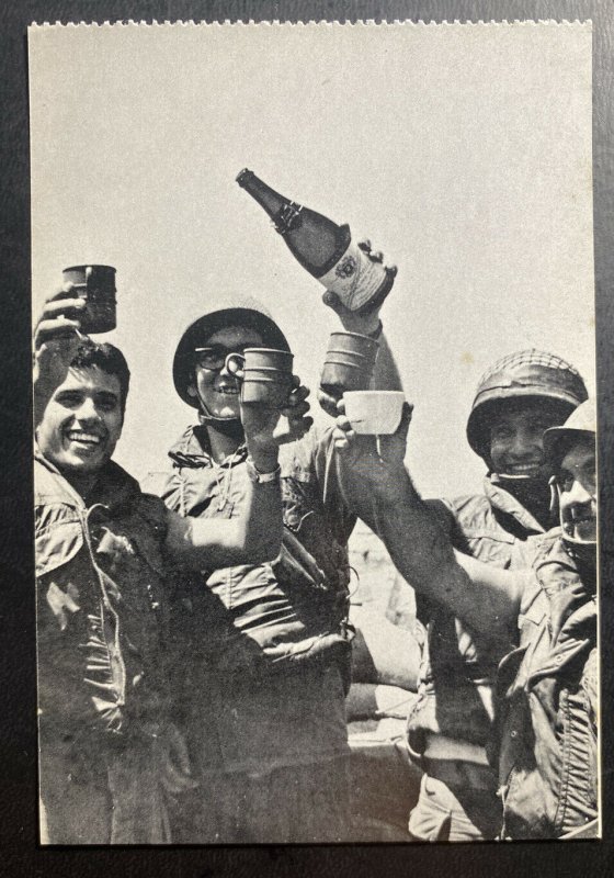 Mint Israel Real Picture Postcard RPPC 6 Days War 1967 Soldiers Cheers 