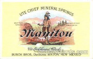 Manitou, Mineral Water Advertising Unused 