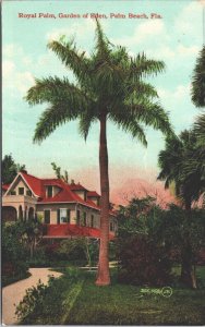 USA Royal Palm Garden of Eden Palm Beach Florida Vintage Postcard 05.25