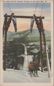 Postcard Pico Alpine Ski Lift Rutland  VT Vermont