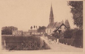 Saint Aubin Church L'Eglise Et La Manoir French Antique Postcard