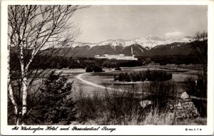 RPPC Mt Washington Hotel and Presidential Range c1938 Vintage Postcard X45