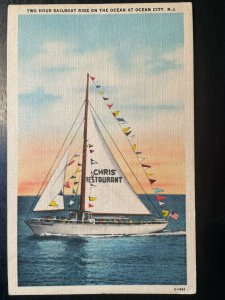 Vintage Postcard 1932-1945 The Sweetheart Chris' Restaurant Ocean City N.J.