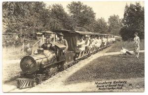 Benton Harbor Miniature Railway Train House of David RPPC Real Photo Postcard