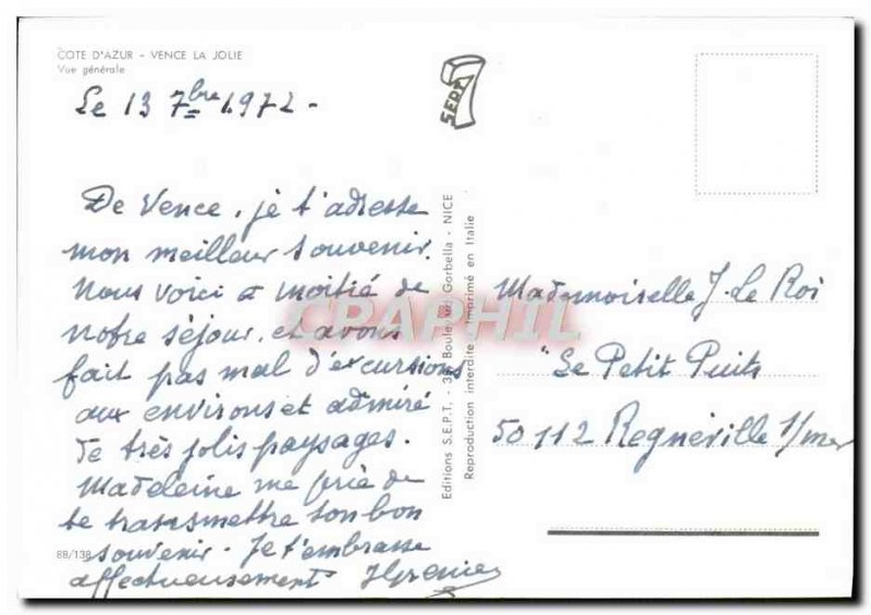 Modern Postcard Vence pretty