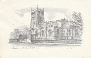 LOUGHBOROUGH PARISH CHURCH, Leicestershire - Vintage POSTCARD (Drawing)