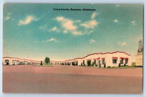 Guymon Oklahoma OK Postcard Yucca Courts Exterior Building c1940 Vintage Antique